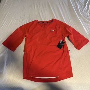 Nike 3/4 Sleeve Hot Jacket Baseball Pullover 897383-657 Red Men's Small